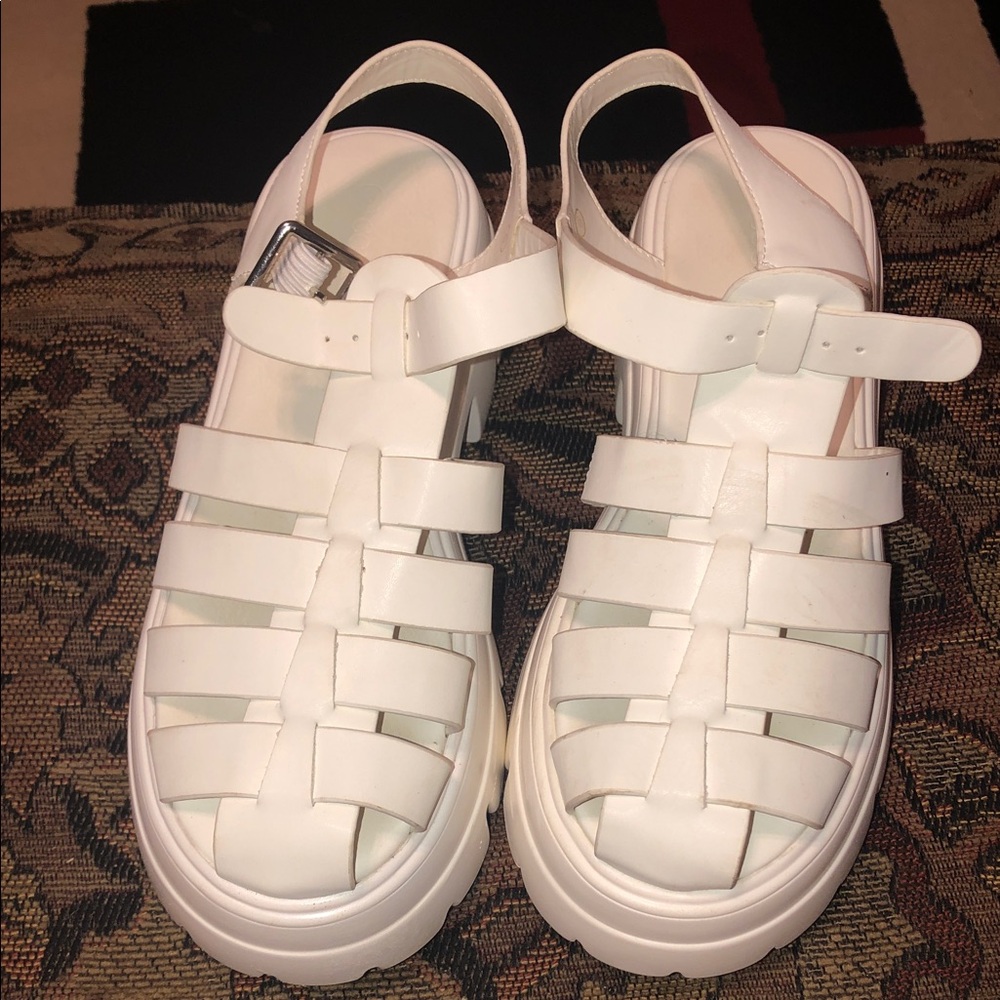 Women's White Platform Sandals